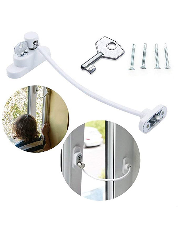 ELECDON Window Safety Locks Self Adhesive Baby Window Restrictor with Key  UPVC Window Locks Child Safety Cable Lock Pet Window Restrictors No  Drilling Kids Refrigerator Lock for Childproof 1 Pack : : Baby  Products